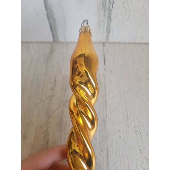 Radko large gold glass spiral ornament Xmas vintage - Picture 7 of 11